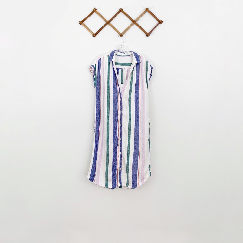 Old Navy Linen Blend Stripe T Shirt Dress Size S